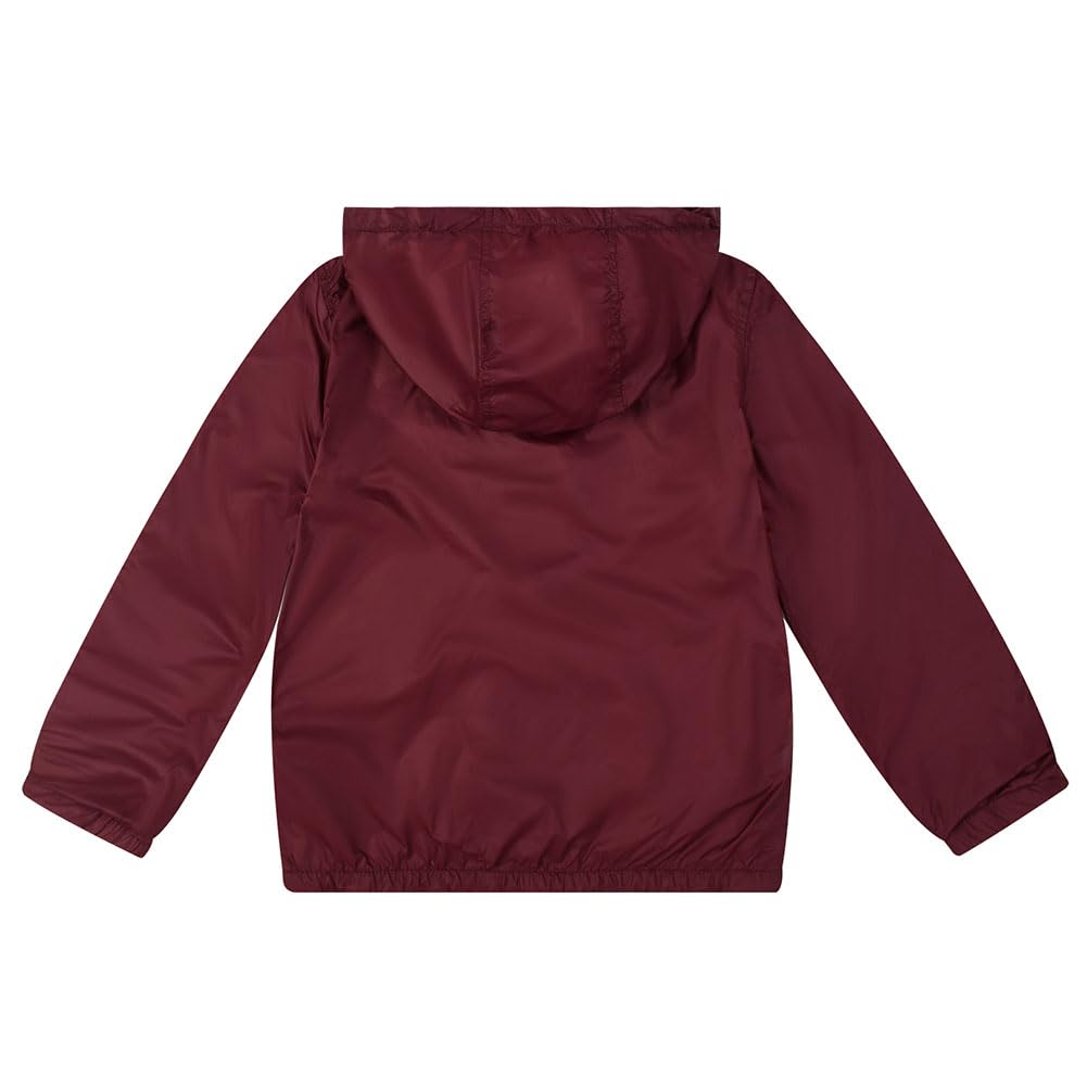 Lansbojun Boys Rain Jacket Waterproof Windbreaker Lightweight Coat Kids Raincoat Outerwear Wine Red Size 6
