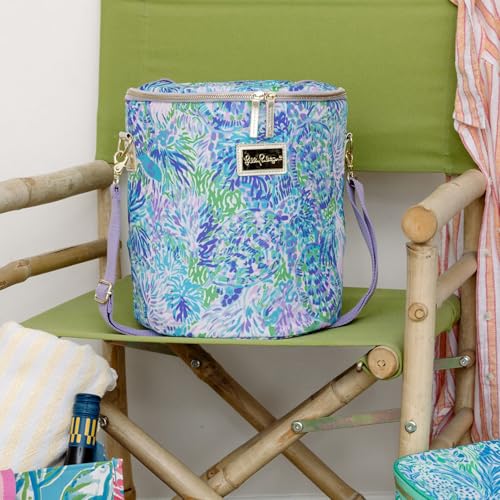 Lilly Pulitzer Insulated Soft Beach Cooler with Adjustable/Removable Strap and Double Zipper Close