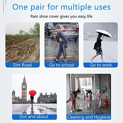 ZVSLGVZ Rain Boot Waterproof Shoes Covers, Sand Control Non-Slip Shoe Cover Galoshes, PVC Rubber Sole Reusable Rain Snow B...