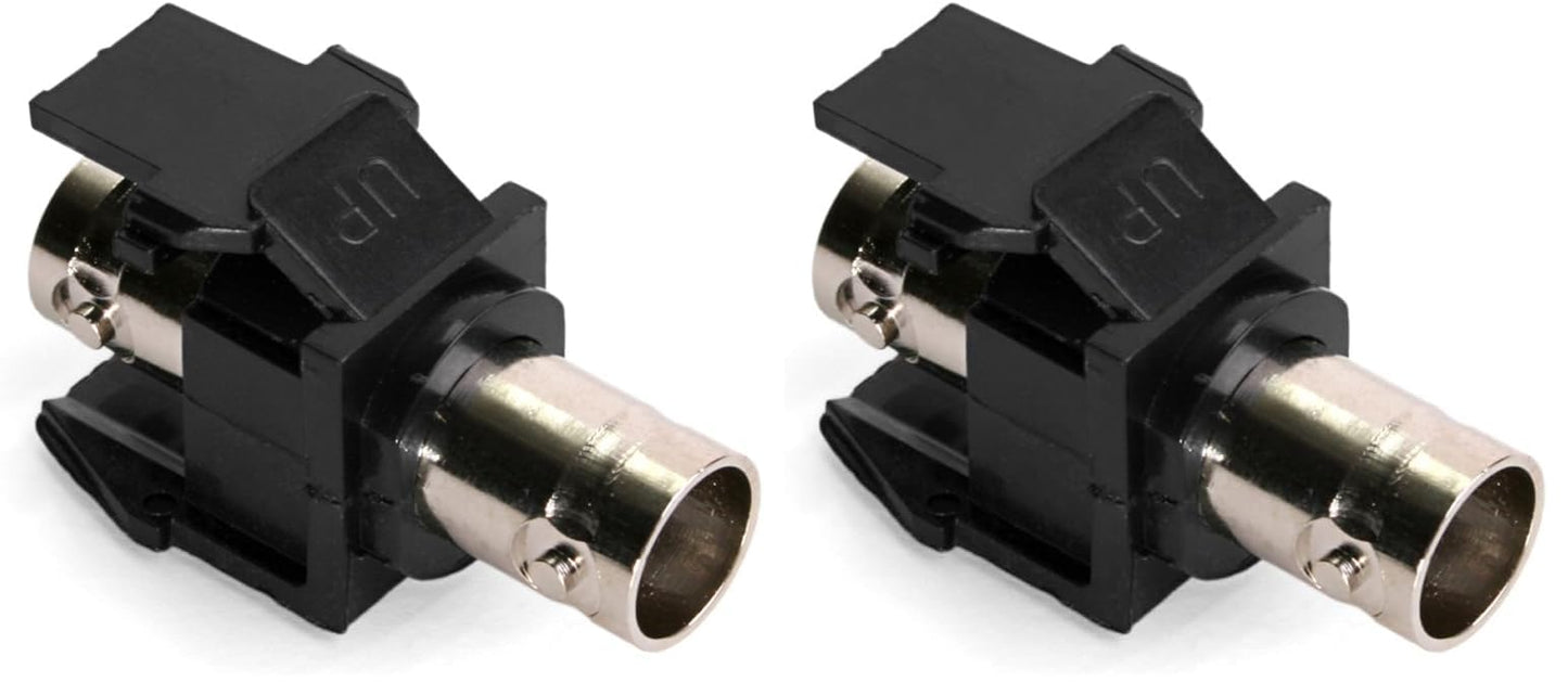 Leviton 41084-BEF BNC QuickPort Adapter, Nickel-Plated, Black (Pack of 2)
