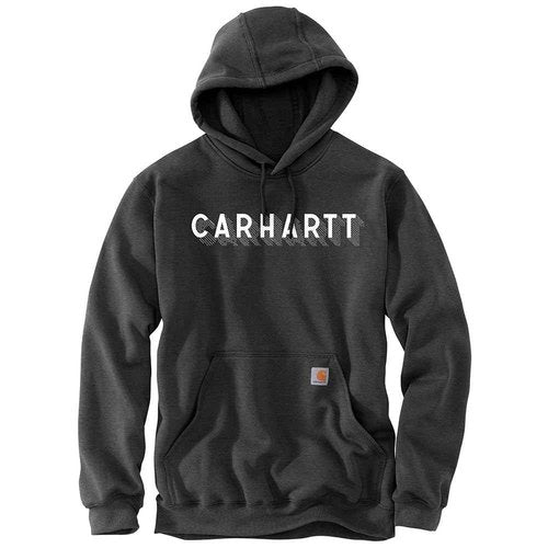 Carhartt Men's Rain Defender Loose Fit Midweight Logo Graphic Sweatshirt, Carbon Heather, Small