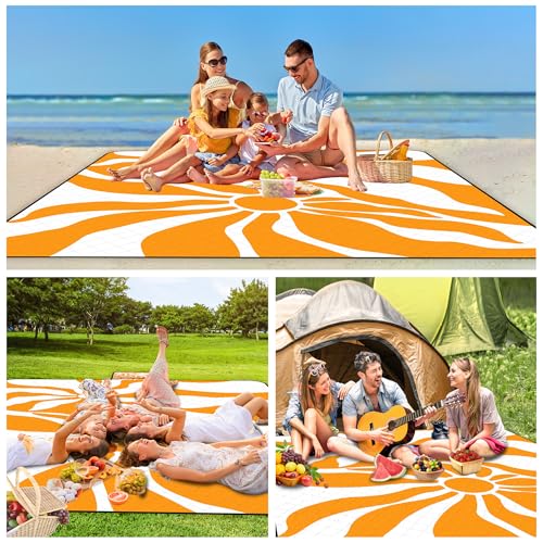Picnic Blankets Waterproof Sandproof,79''*79'' Large Washable Soft and Comfortable Outdoor Beach Blanket, Foldable Portabl...
