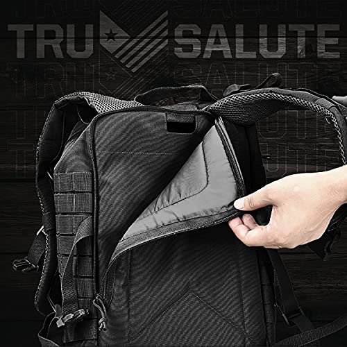 Tru Salute 45L Military Black Tactical Backpack Large Army 3 Day Pack Molle Bug out Bag Rucksack Backpack Military Black