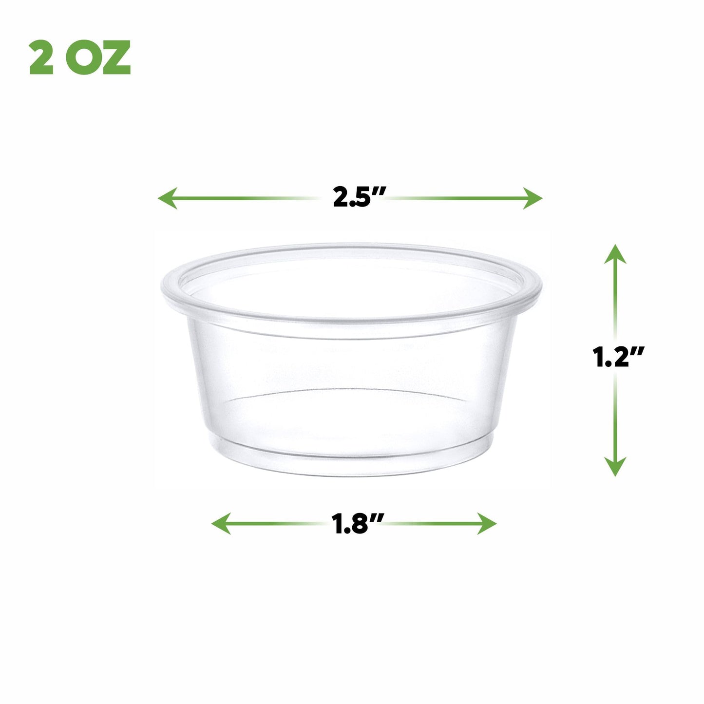 GUSTO [2 oz. - 250 Count Clear Disposable Plastic Portion Cups (No Lids), For Souffle, Sauce, Jello Shots, Salad Dressing, and For Portion Control- Formerly Comfy Package