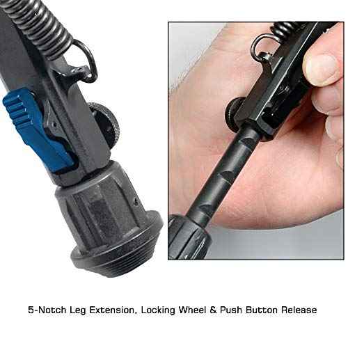 UTG Super Duty Bi-pod with QD Lever Mount, Height 6.0"- 8.5" , Black