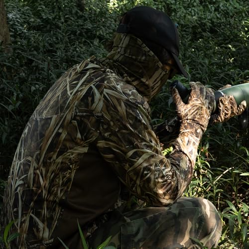 Huntrex Men's Camo Hunting Shirt with Zipper Pocket – UPF 50+ Fishing Shirts Sun Protection Long Sleeve Quick-Drying