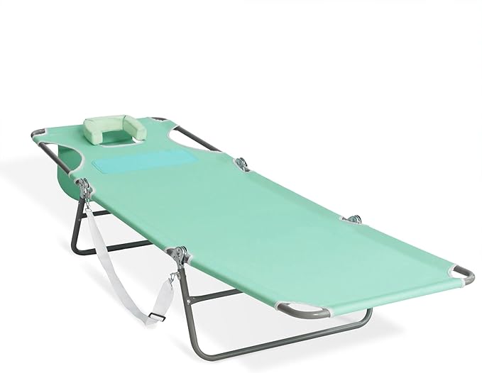 Ostrich Ladies Comfort Lounger with Chest Support, Portable Reclining Outdoor Patio Beach Lawn Camping Pool Tanning Chair, Teal