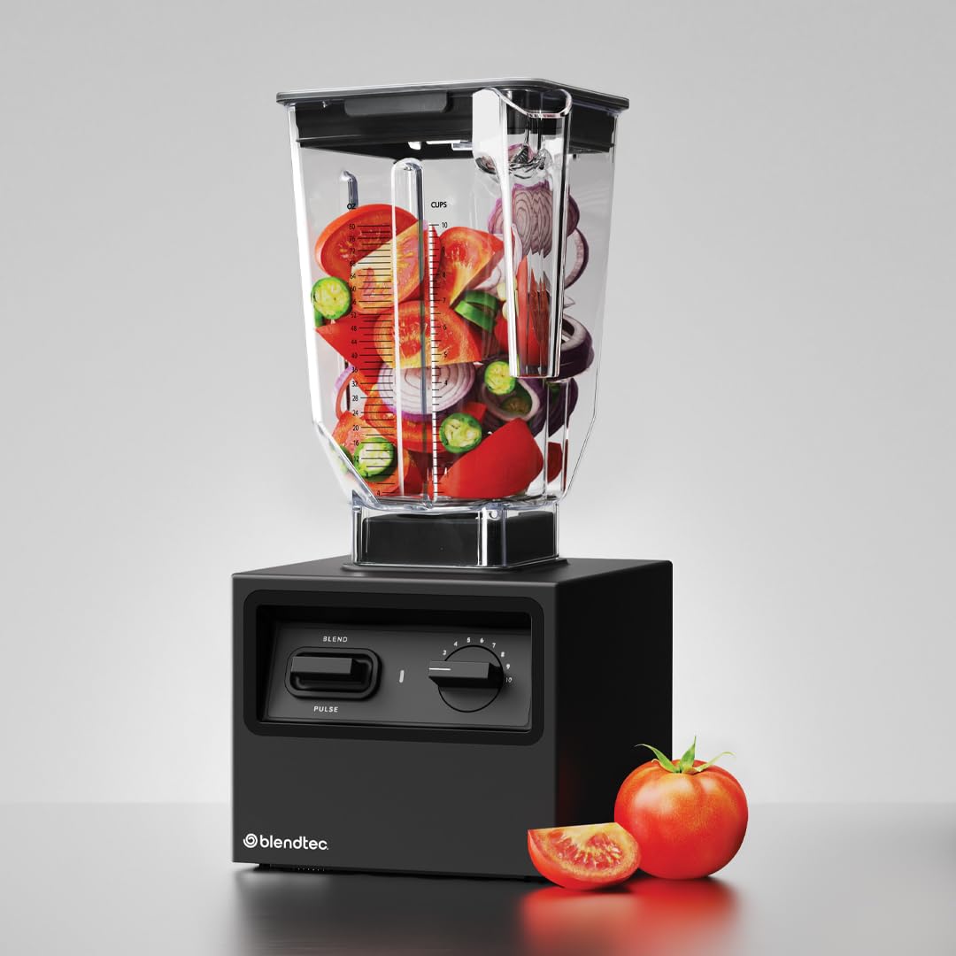 Blendtec Chef Blender with large capacity 110oz total capacity blending jar – Commercial back of house versatility and durability with tamper - Black