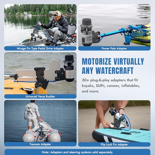 Bixpy K-1 Angler Pro Outboard Kit – Includes K1 Kayak Motor with Remote Control & Quick-Release Mount for Kayaks, Canoes, ...