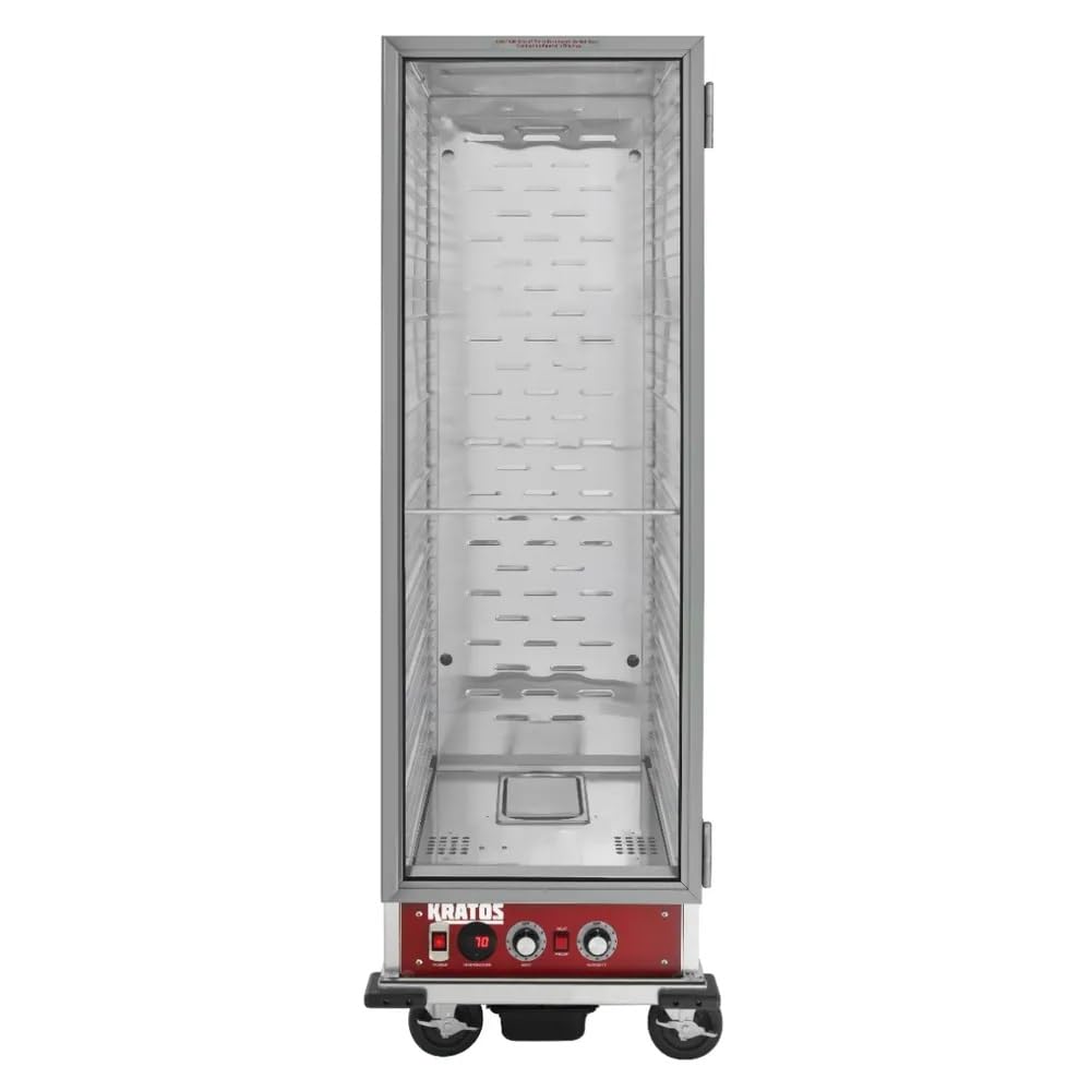 Kratos Full Size Commercial Non-Insulated Holding and Proofing Cabinet | Holds 36 Full Size Sheet Pans | Mobile | Clear Door | 120V, 1440W (28W-152)