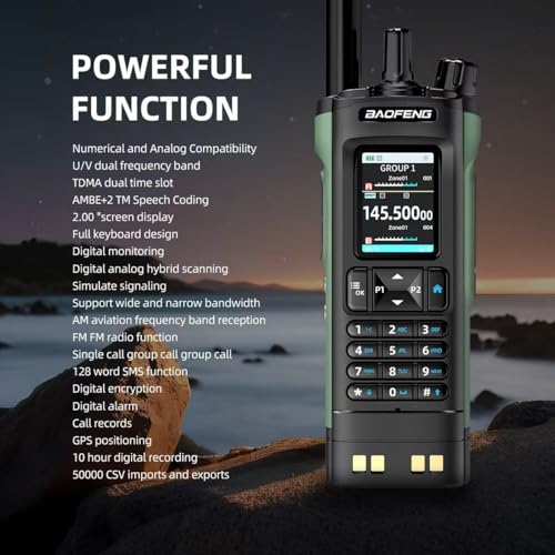 BAOFENG UV-32 Ham Radio, 10W Long Range Walkie Talkie with GPS, Bluetooth APP Programming, Multi-Band Two Way Radio, Wirel...