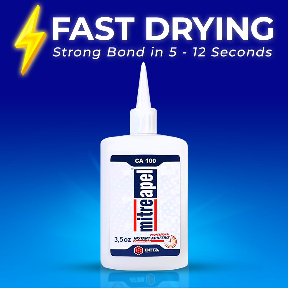 MITREAPEL CA Glue with Activator (2x4.5 oz-2x16.9 floz)Instant Bond Professional Cyanoacrylate Adhesive and Super Glue Accelerator for Woodworking ,Ceramic, 3D Printing,Glass, DIY&Craft,Plastic,Repair