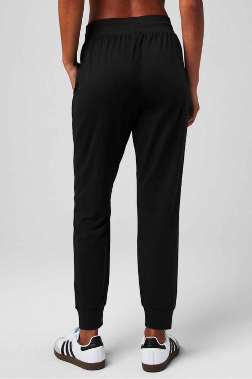Fabletics Women's Cloud Jersey Jogger, Buttery Soft, Recycled Fabric, Hidden Pockets, Breathable, Moisture-Wicking, XL, Regular, Black
