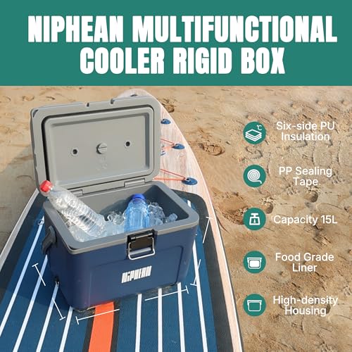 Niphean (Extra Large) Inflatable Paddle Board, SUP for 2+1 People/Family and 4-Layer Insulated Paddle Board Cooler Box