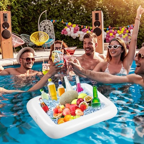 XPAPOV Inflatable Ice Serving Buffet Bar - BBQ Picnic Pool Party Supplies Buffet Salad Food & Drinks Tray for Party Picnic...