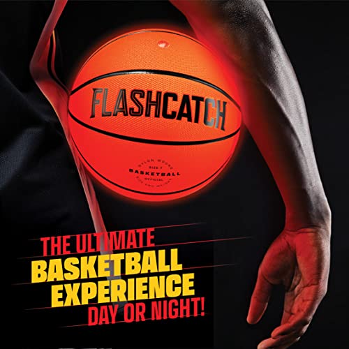 FlashCatch Light Up Basketball - Glow in The Dark - Sports Gear Accessories Gifts for Boys 8-15+ Year Old - Kids Teens Gif...