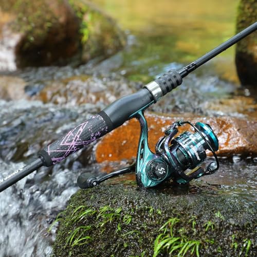 One Bass Fishing Rod Reel Combo, Colorful Fishing Reel, Spinning & Baitcasting Fishing Pole with SuperPolymer Handle