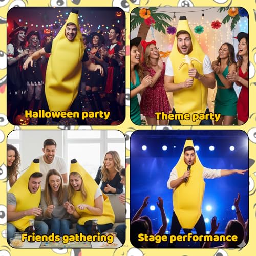UIRJ Banana Costume, Bannana Costume, Banana Costumes - Funny and Comfortable Outfit for Themed Events, Gatherings, Festiv...