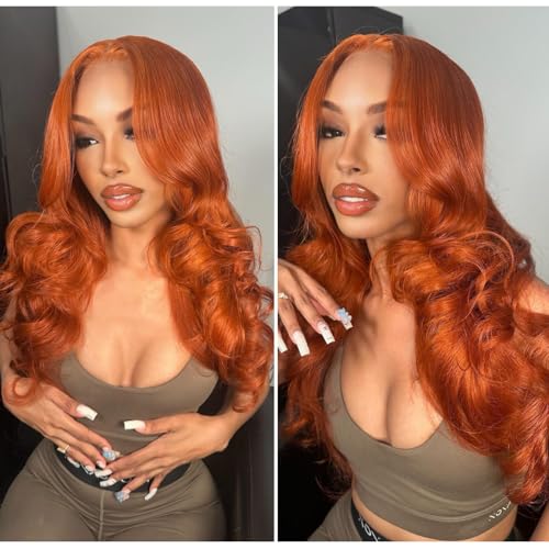 12A Ginger Body Wave Bundles Human Hair, Soft And Shed-Free Colored #350 Copper Burnt Orange 3 Bundles Double Weft 100% Unprocessed Brazilian Remy Hair Ginger Sew In Wavy 10 12 14 Inch