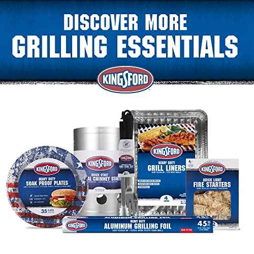 Kingsford Heavy Duty Aluminum Grill Liners | Heavy Duty Grill Liners | Disposable Grilling Liners Prevent Food from Falling Through Grill Grates, 48 Count,Silver