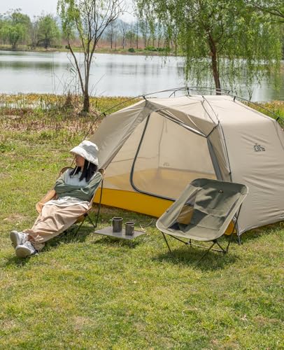 iClimb 1 Ultralight 3 Season Tent and 1 Low Folding Chair, Ultralight Compact for Adults Outdoor Camping Backpacking Hiking