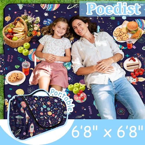 Extra Large Picnic Blanket Waterproof,80"x 80"Foldable Machine Washable Beach Blanket,Outdoor Blanket for 6-8 Adults,Suita...