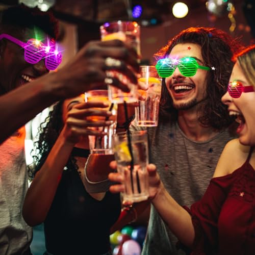 SHQDD 75PCS LED Glasses, Light Up Glasses, 5 Colors party glasses with 3 Light Modes, Glow in The Dark Party Supplies, Neo...