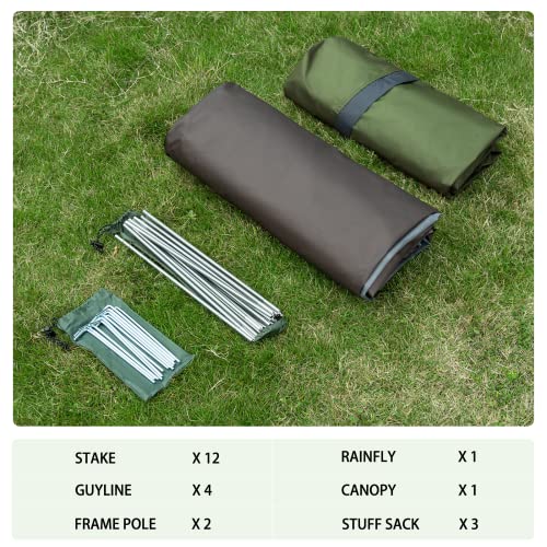 Bessport Camping Tent 1/2 Person Tent Waterproof Two Doors Backpacking Tent Easy Setup Lightweight for Outdoor, Hiking Mou...