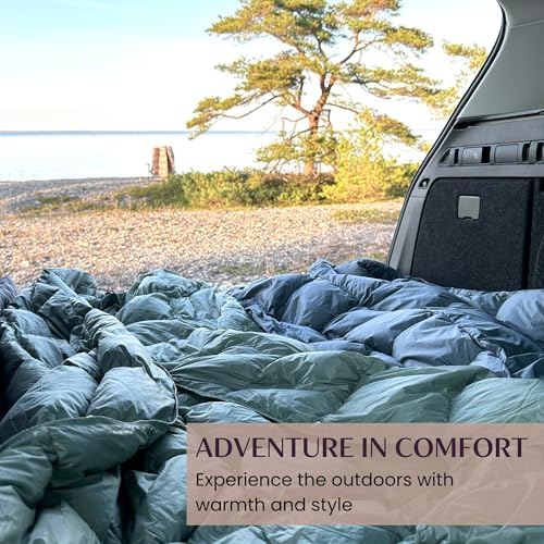 Noora North Down Camping Blanket with Footbox – Lightweight, Packable, Water Resistant Backpacking Quilt & Warm Puffy Comp...