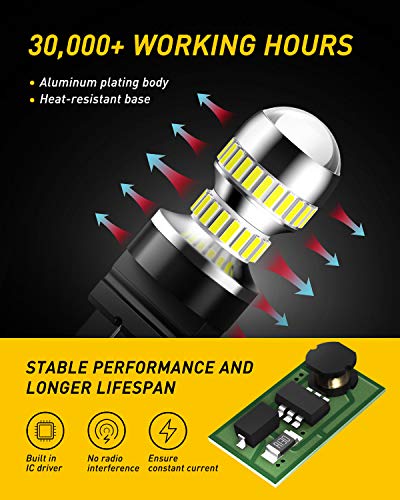 AUXITO 3157 LED Bulb White, Super Bright 3156 3056 3057 4157 3047 4057 3457 4114 LED Bulb for Backup Reverse Tail Brake DR...