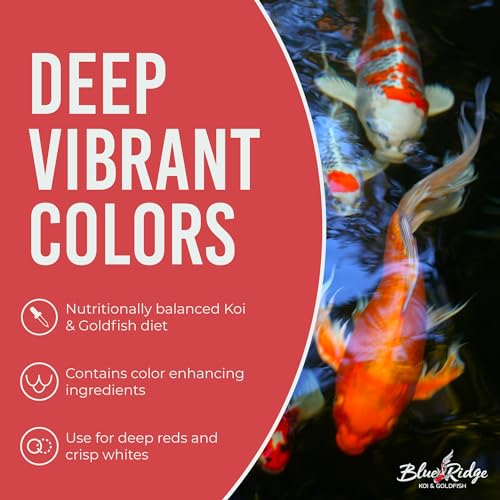 Blue Ridge Koi Fish Food 5lb - Cool Water Wheat 3/16", Fall and Winter Floating Pond Pellets, Ponds Fish Food
