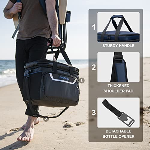 EVERFUN Small Cooler Lunch Box Mini Leak-Proof Soft Double Deck 24 Can Personal Insulated Collapsible Portable Waterproof ...