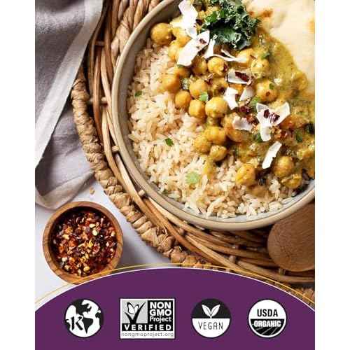 Maya Kaimal Foods - Organic Indian Everyday Chana - 10oz - Fully Cooked Chickpeas with Coconut & Kale - Vegan - Microwavable - Ready to Eat - Pack of 6