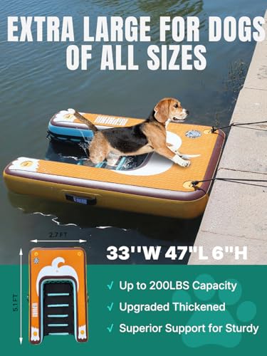 Niphean Inflatable Stand Up Paddle Board with Stabiltrac Fin Design and SUP Accessories & Niphean Dog Pool Ramp(Full-Cover...