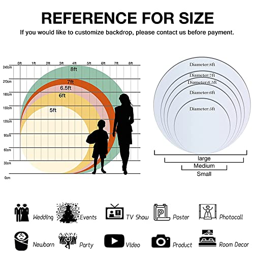 AOFOTO 7.5x7.5ft Cartoon Baby Shower Backdrop Round Cover for Photography Cute Dinosaur Kids Baby Neutral Birthday Party G...