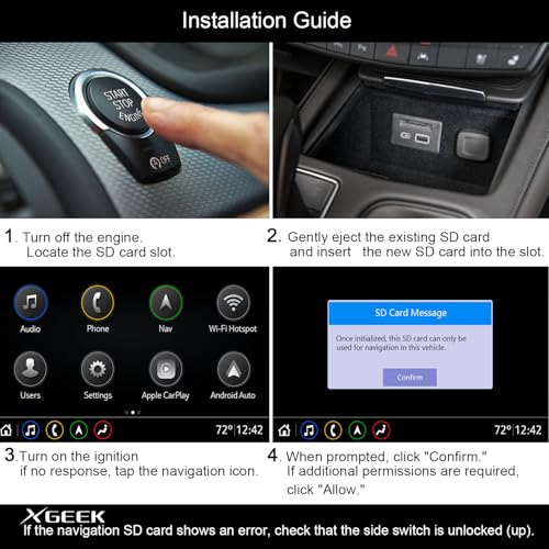 XGEEK 2025 Updated Version Navigation SD Card Map Update, Accessories 8653 1530 Compatible with GM Chevrolet, Cadillac, an...