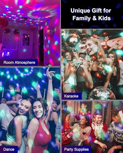 Luditek 3-Pack Sound Activated Party Lights with Remote Control Dj Lighting, Disco Ball Light, Strobe Light Stage Lamp for...