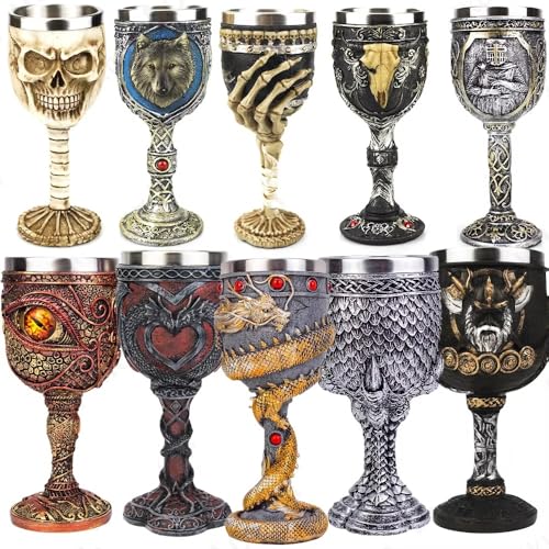YINUK Stainless Steel Beer Mug Household Shatterproof Resin Beer Mug Vintage Goblet Drinkware Kitchen Supplies Bar Drinkwa...