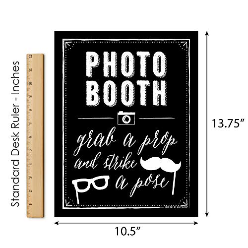 Big Dot of Happiness Photo Booth Sign with Stand – Festive & Durable Plastic Display – Indoor & Outdoor Party Decoration –...