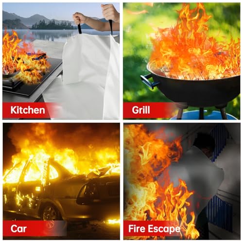 Demiwise Fire Blankets for Home and Kitchen,8-Pack 40"x40" Emergency Fire Safety Blankets for People House Car Office Ware...