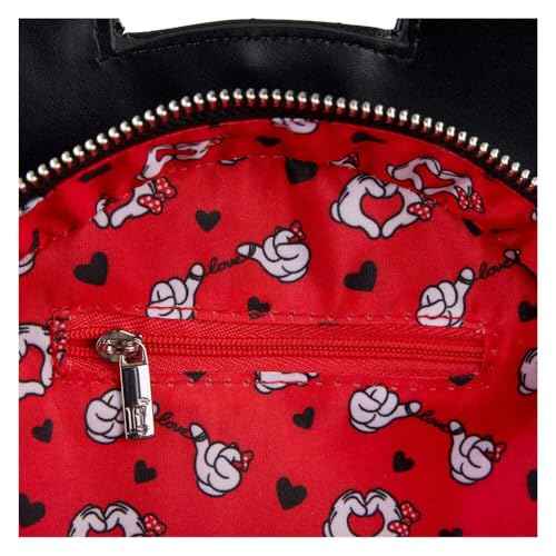 Loungefly MickeyMinnie Valentines Reversible Large Crossbody Bag BlackRedWhite