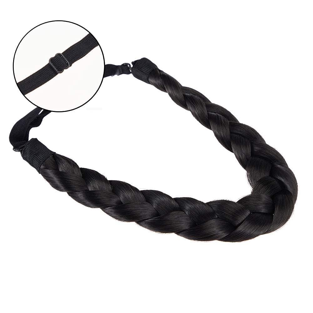 TOECWEGR Braid Headband 3 Strand Synthetic Braided Hair Headbands Stretch Plaited Hairpiece Fashion Girl Costume Accessory