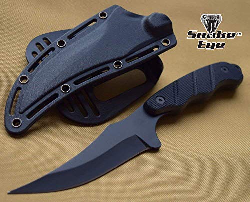 Snake Eye Tactical 9" Full Tang Tactical Knife with Sharpener and ABS Plastic Sheath (1148-BK)