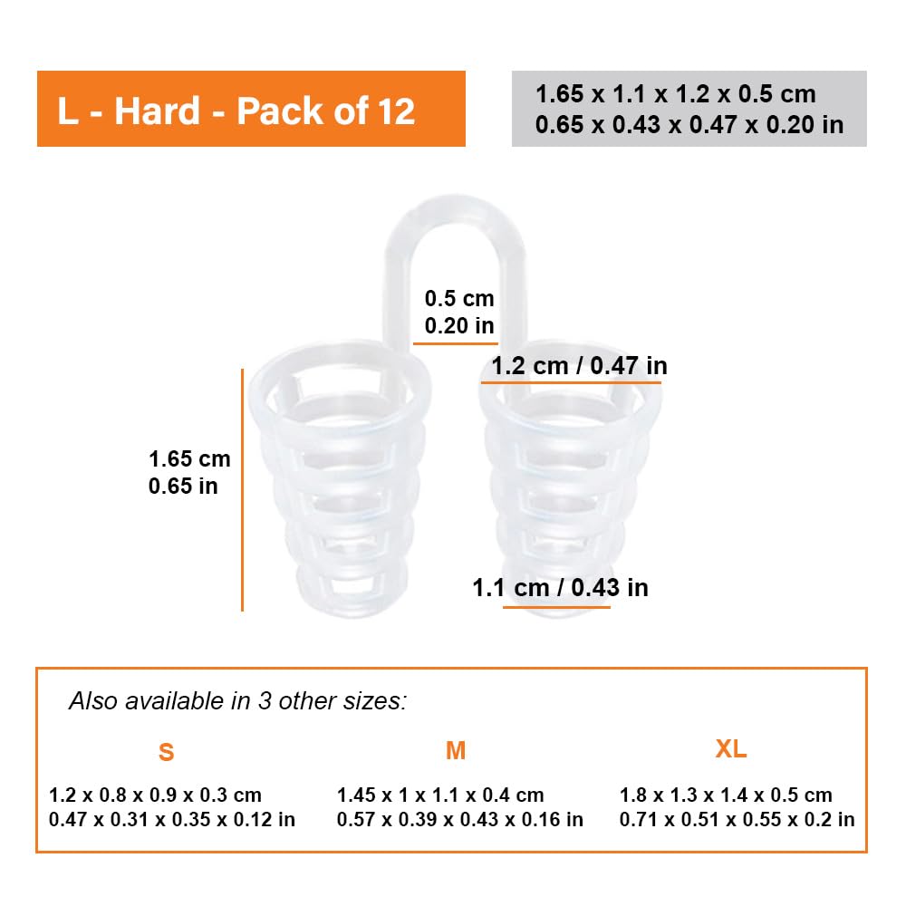 Nose Vent Sinus Relief Dilator (Pack of 12 Large Size) Hard Silicone Vents - A Simple Solution for Nasal Snorers - Reusable Snoring Device to Enjoy a Peaceful Night's Sleep - by Mobi Lock