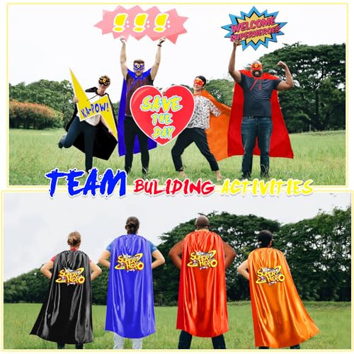 iROLEWIN Superhero-Cape and Mask for Adults Women Men Super Hero Dress-up Costume Spirit Day Team Halloween Party Favors Gift