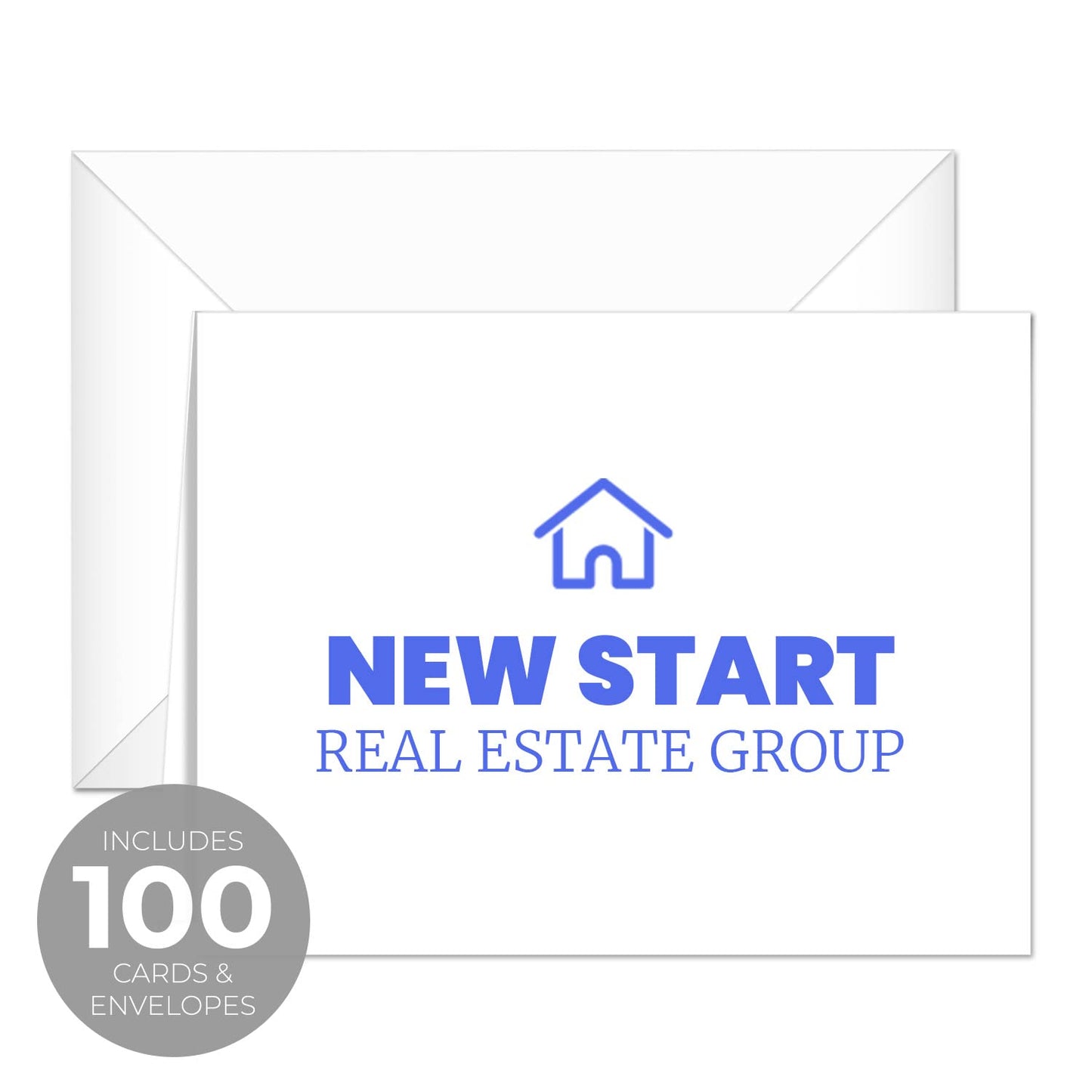 Personalized Logo Cards / 100 Custom Design Business Thank You Trademark Note Cards With White Envelopes / 4 1/4" x 5 1/2" Bulk DIY Full Color Monogram Business Greeting Cards / Made In The USA
