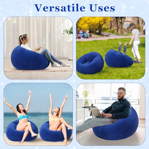 Realspring Inflatable Bean Bag Chairs Outdoor Blow up Camping Chairs Inflatable Lazy Sofa Folding Portable Bean Bag Lounge...