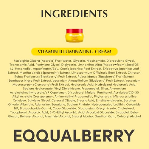 EQQUALBERRY Vitamin Illuminating Cream – Vitamin C & 5% Niacinamide + 3% TXA | Dark spots Cream | Ceramide Barrier Strengt...