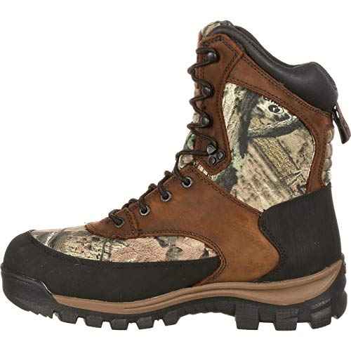 ROCKY Core Waterproof 800G Insulated Outdoor Boot, Brown And Mossy Oak Brk Up Inf, Size 8.5(ME)