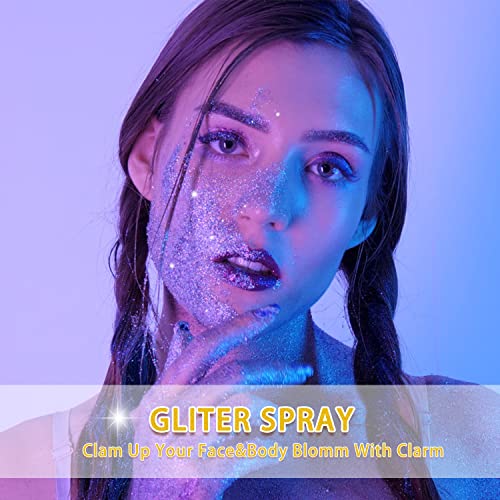 Etercycle Silver Body Glitter Spray, Shimmering Spray Powder Sparkle Powder, Cosmetic Shimmer Makeup Glitter for Hair and ...